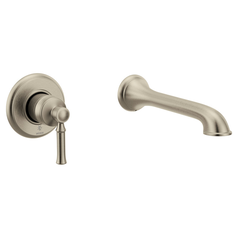 Dartmoor Single Handle Wall Mount Tub Filler High Flow Tub Faucet with 10" Spout Reach, Brushed Nickel