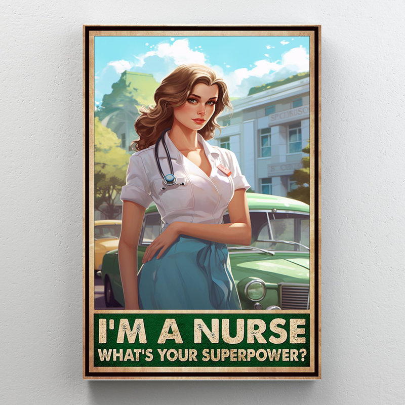 «Woman I M A Nurse - 1 pièce, impression rectangulaire», H 36 po x l 24 po x P 1,25 po