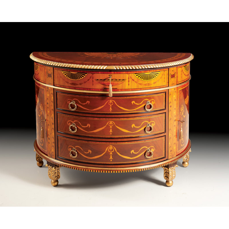 50" Wide 4 Drawer Mahogany Wood Sideboard