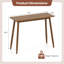 Bureau d'ordinateur avec pieds en bois d'hévéa, plateau de table spacieux pour bureau à domicile et bureau en noyer