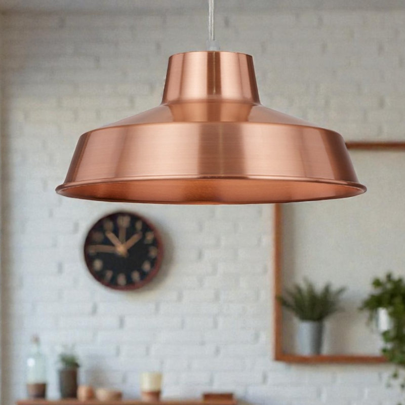 Pluto 12cm H Metal Bowl Pendant Shade ( Screw On ), Copper