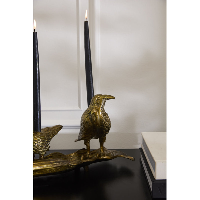 Three Ravens Candleholder 21.5"x 8"x 8.5"