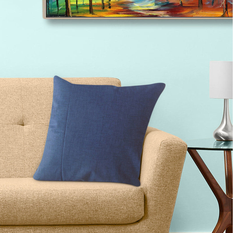 Coussin en coton Hamlin, 12 po x 18 po, Coussin lombaire, Bleu