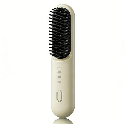 straightening brush Portable Straightener Brush Rechargeable Hair Straightener Comb Brush