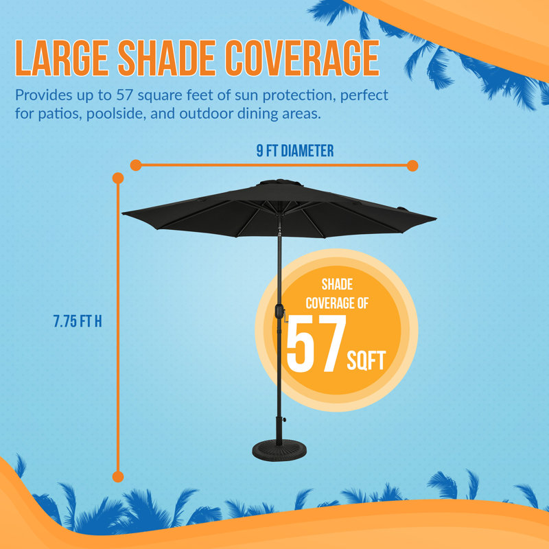 Treynae 108'' Market Umbrella, Black