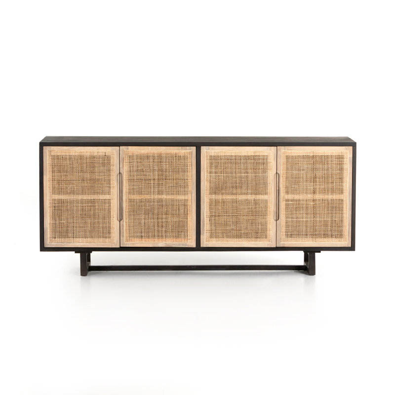 Clarita 72'' W Solid Wood Sideboard, Black