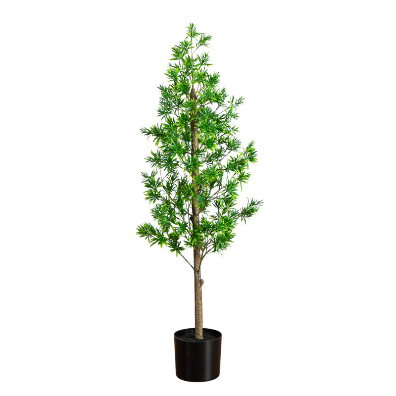 Arbre artificiel UV Podocarpus (intérieur / extérieur), H 48 po x l 16 po x P 16 po