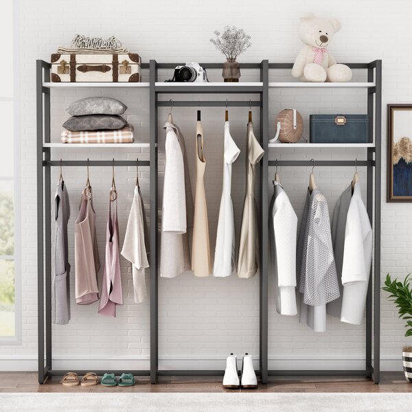 17 Stories Fontevraud Freestanding Closet Organizer Small Clothes Rack with  Drawers and Shelves & Reviews