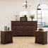 Ensemble de chambre à coucher 3 pièces - commode 7 tiroirs et 2 tables de chevet