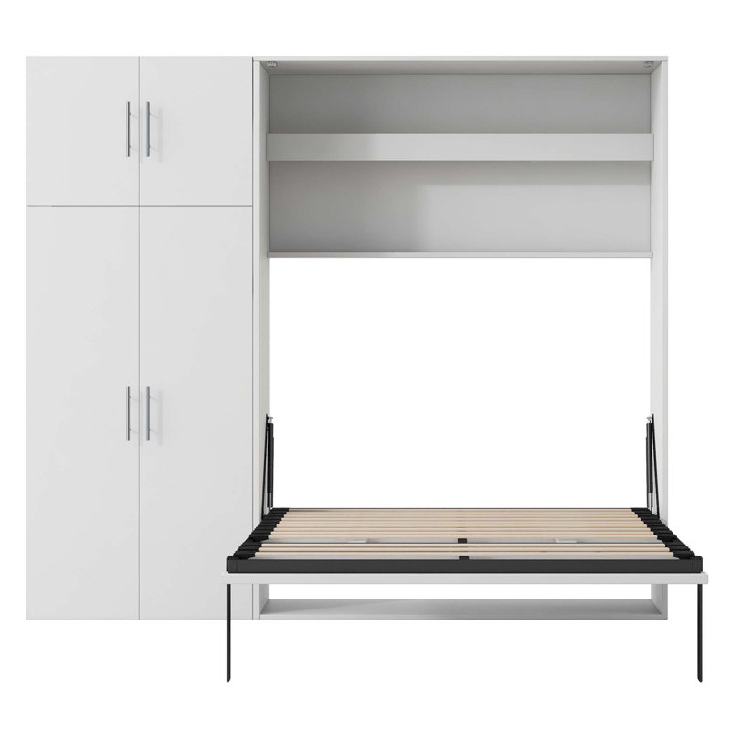 Lit escamotable avec casiers et armoires escamotables, Double