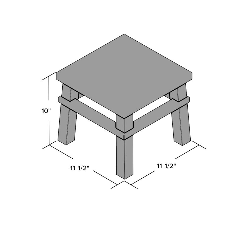Tabouret d'appoint Ira, Cerisier / rouge