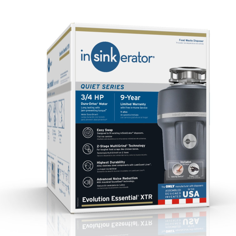 InSinkErator Evolution Essential XTR 3/4-HP Continuous Feed Noise Insulation Garbage Disposal InSinkErator Evolution Essential XTR 3/4-HP Continuous Feed Noise Insulation Garbage Disposal