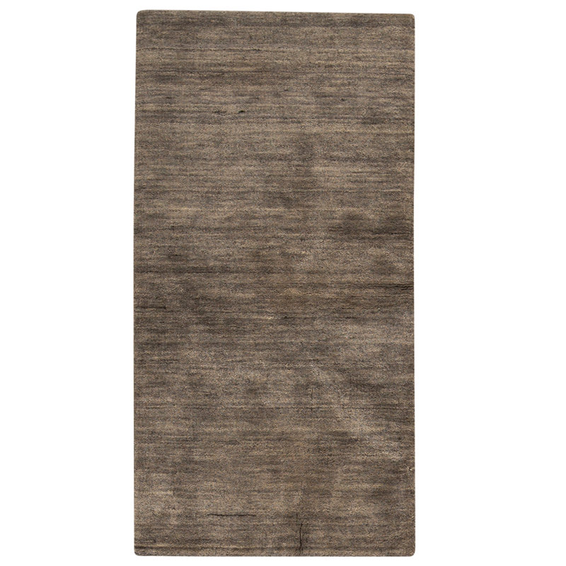 Tapis gris foncé noué à la main de haute qualité