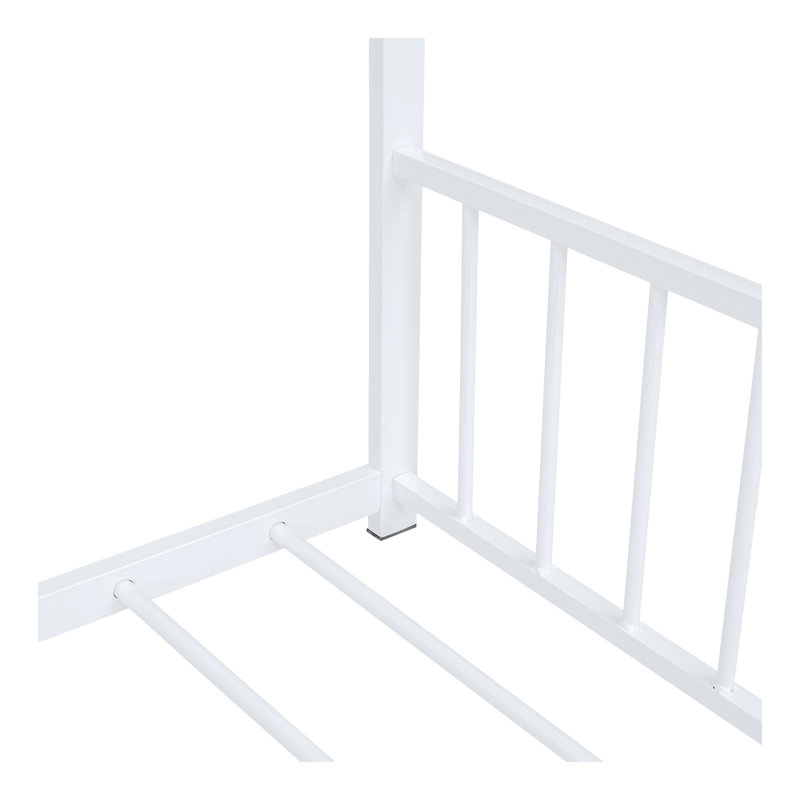 Lit double pleine grandeur en métal, blanc, Lit double