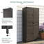 Armoire de rangement d'extérieur en osier de 76,4 po de hauteur avec tiroir et tablettes réglables, remise de patio autoportante en rotin-125523960