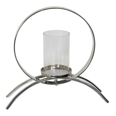 Orbit Halo Candle Holder - Nickel Plated - 20.5"W x 6.5"D x 18.5"H
