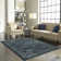Tapis bleu / vert / étain touffeté Eual
