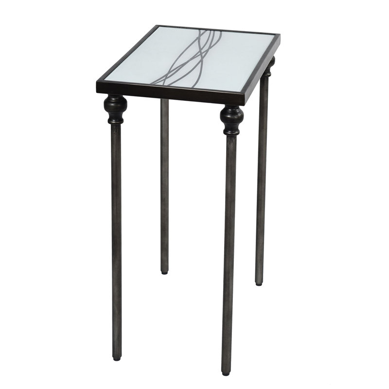 Austin Allen James - Table d'appoint - Petite structure en fer - Finition satinée, Blanc, Noir