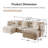 Hibbell U-shaped Sectional Sofa W/reversible Footrest, 5-seater Convertible Corner Couch With 2 Ottomans ,modern Minimalist Soft Sofa & Couch For Living Room-109946812
