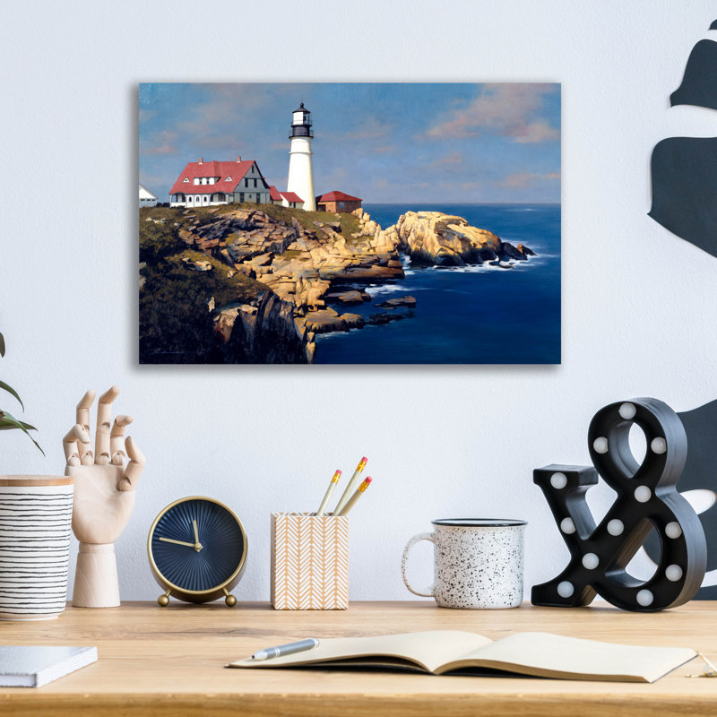«Phare côtier» par Zhen-Huan Lu, H 12 po x l 16 po x P 0,13 po
