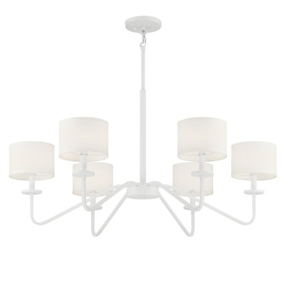 Lustre 6 lumières Edda en blanc bisque