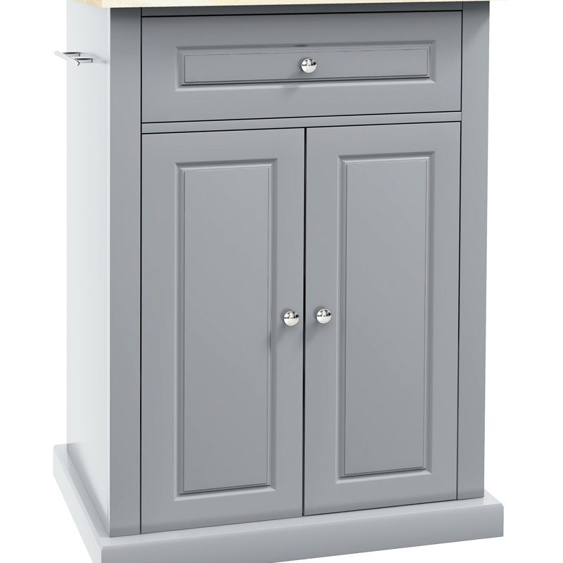 Kitchen Island Cart On Wheels, Grey With Drawer, Adjustable Shelf, 2 Towel - Gorgeously Crafted Rolling In Marvelous