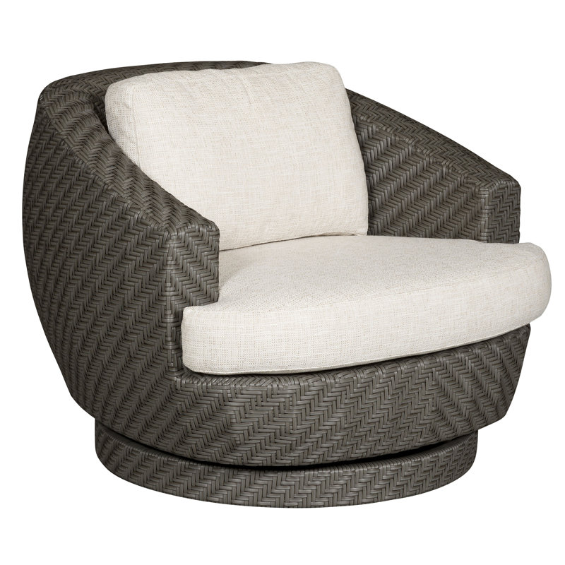 Michael Weiss Newstead Outdoor Swivel Patio Chair with Cushions, Kramer Linen