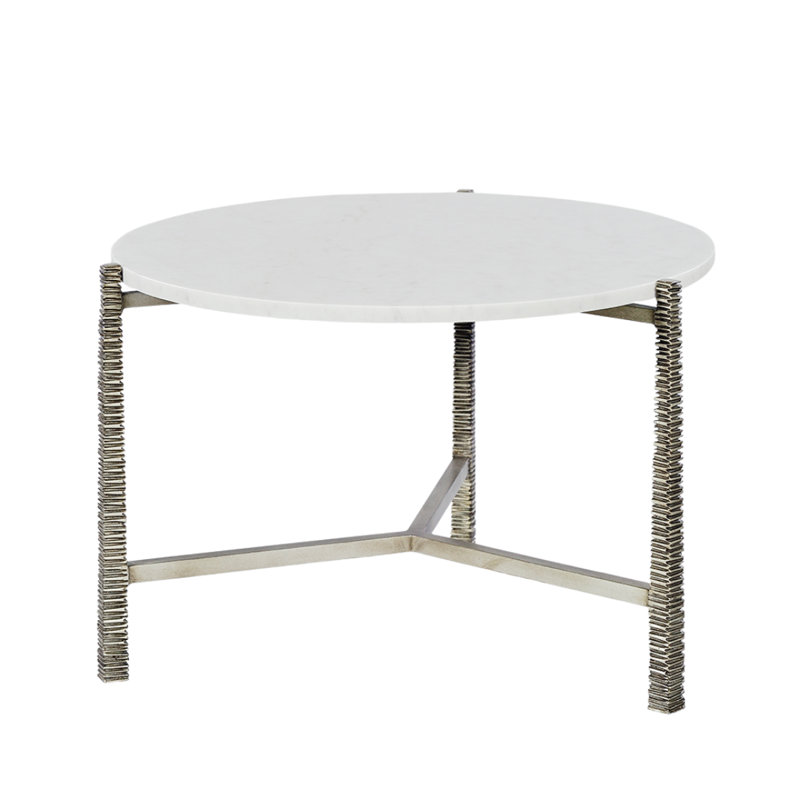 Petite table basse Cara, Argent argent, Petit, Marbre
