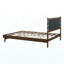 Structure de lit plateforme en bois d'hévéa de qualité supérieure, structure de lit grand avec tête de lit incluse, lit de style Mid-Century moderne en noyer et gris clair-56881914-56881913