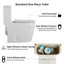 Toilette allongée en céramique, 1,1 / 1,6, blanche, confortable, siège à fermeture en douceur, et blanc allongé T036wt, hauteur confortable,