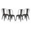 Ensemble de 4 chaises de salle à manger empilables en métal-2035040916-2035040917