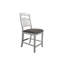 Chaises de salle à manger à hauteur de comptoir de style contemporain blanc antique avec dossier rembourré, siège en bois d'hévéa massif et placage moderne