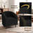 Accent Barrel Chair, Modern Furry Teddy Fabric Club Chair, Upholstered Armchair With A Side Pocket For Living Room/Bedroom/Reception Room, Teddy Black-994514533