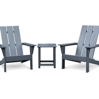 Chaise d'extérieur pour 2 personnes et table, chaise de foyer d'extérieur résistante aux intempéries, pelouse de patio ergonomique pour le balcon de la cour arrière en gris foncé, couleur jardin gris foncé, peu d'entretien
