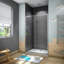 Arikan 185mm H Single Added Framed Shower Door with Clear Glass-914639457