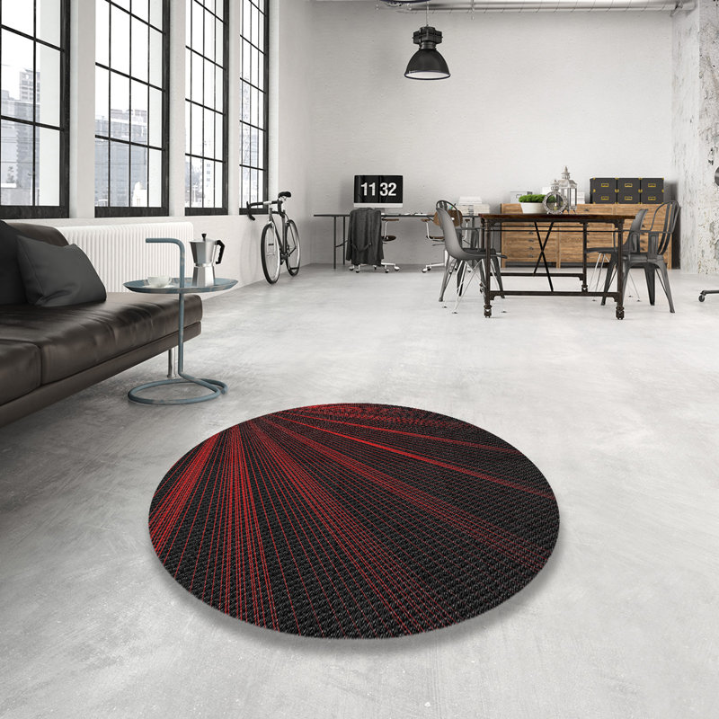 Abstract Indoor Rug, Round 7'