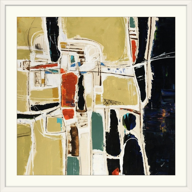 'mapquest De Sydney Edmunds Peinture Imprimer, 32" H x 32" L x 1" P, Encadré Blanc