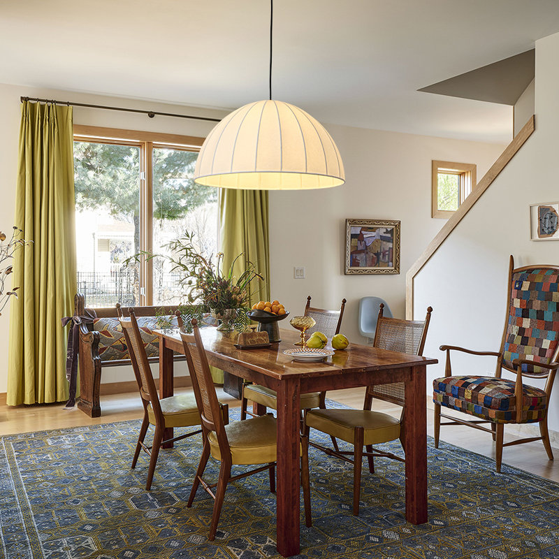 Luminaire suspendu sphérique en soie 1 lumière Modern Farmhouse