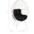 Galzed Black Fabric & White Wicker Patio Lounge Chair