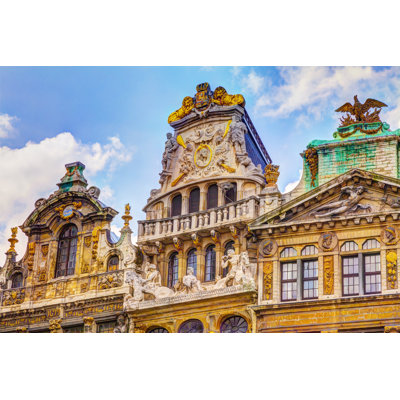 Beautiful Facade Grand Place Brussels Belgium by Mareandmare - Wrapped Canvas Print