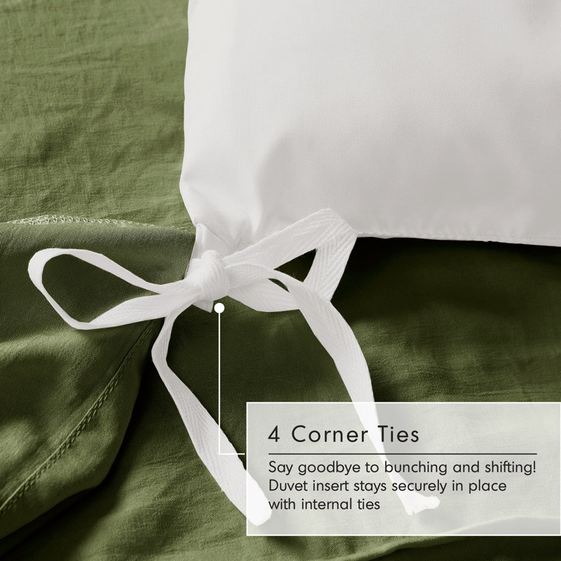 Harris Soft Washed Pinch Pleated Duvet Cover Set, Twin/Twin XL Duvet Cover + 1 Standard Sham, White