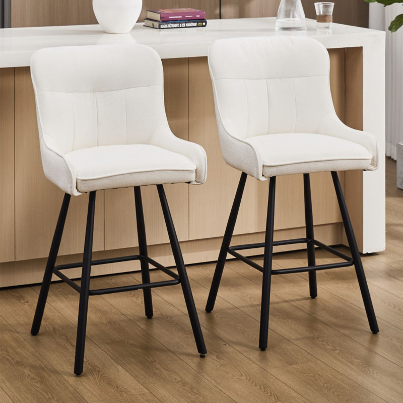 Joutel Counter Stool, White / White