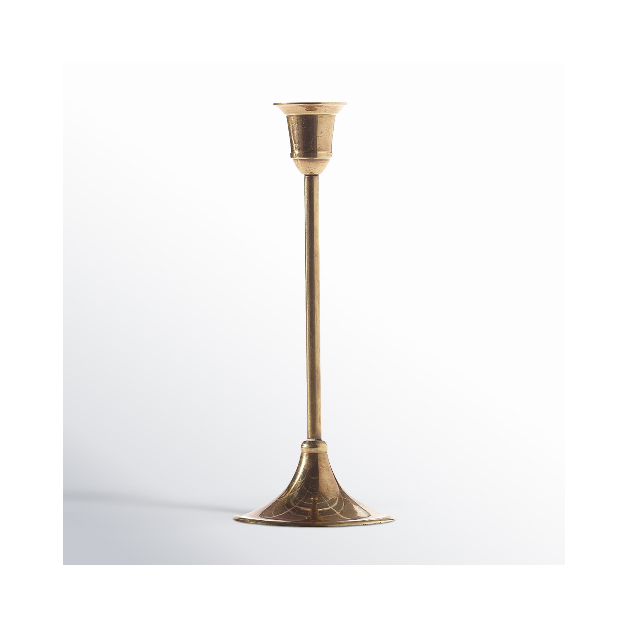 Metal Tabletop Candlestick, 8.25" H x 3.25" W x 3.25" D