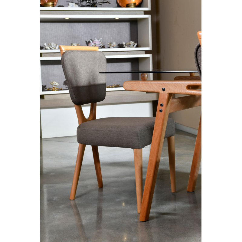 Ensemble repas pour 4 personnes Poyen, Gris/noyer