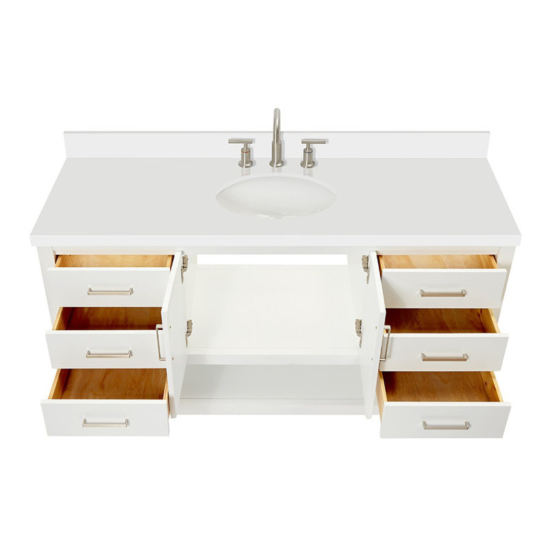 Ensemble de meuble-lavabo simple 61 po Magnolia, Blanc
