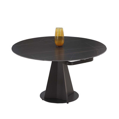 Amylyn Motion Extendable Ceramic Top Dining Table w/ Steel Base