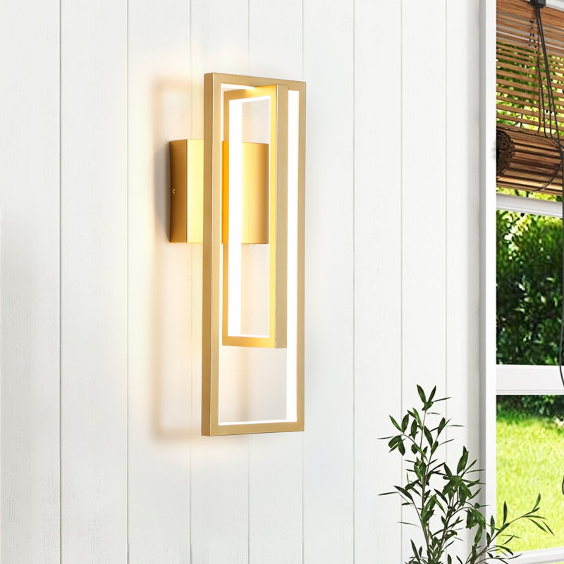 Minot Aluminum LED Flush Mounted Sconce, Gold