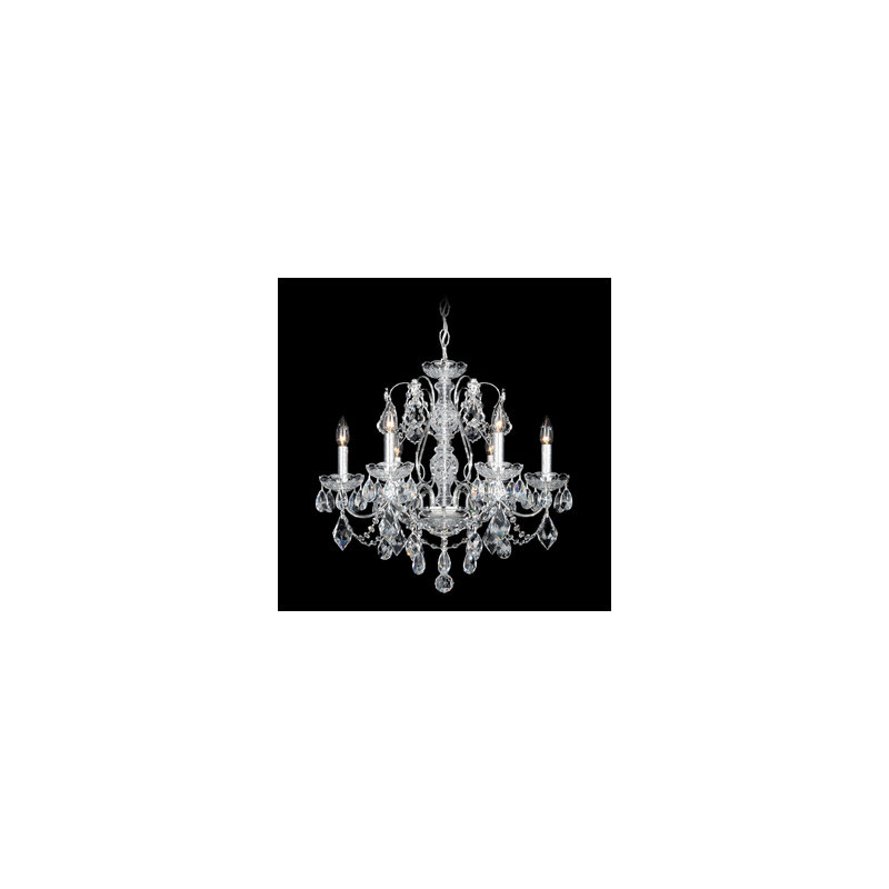 6 - Light Glass Chandelier, Black pearl