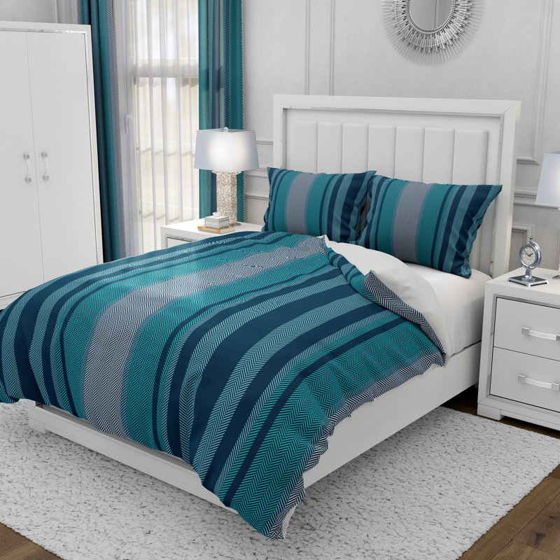 Striped Duvet Cover, King Duvet Cover + 2 King Shams