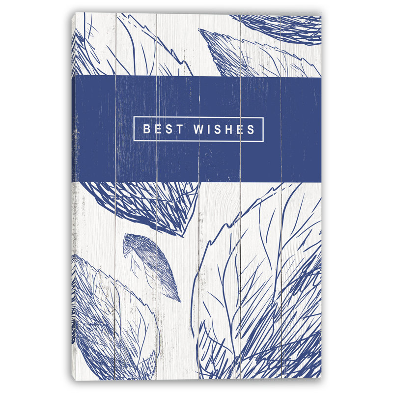«Best Wishes», art mural sur toile botanique, 12" H x 16" W
